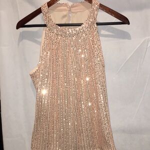 Sequined Sleeveless blouse Top | Beige | Size M